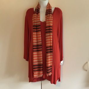 NTW extra long fall tunic. size 3x- comes w/scarf